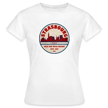 Strasbourg Vintage Stadtlogo - Frauen T-Shirt - Weiß - Vorne - AI Model Female 172 dark (172cm)