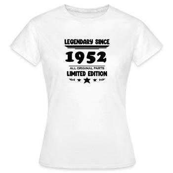 1952 - Born 1952 - Year of construction 1952 - Women's T-Shirt - white - Front - AI Model Female 172 dark (172cm)