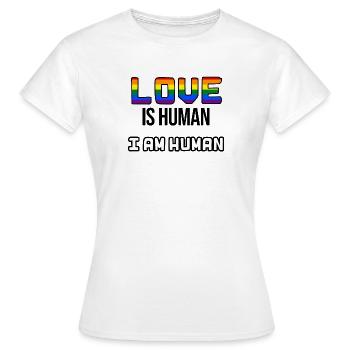 Déclaration d’égalité LGBT Relation homosexuelle - T-shirt Femme - blanc - Devant - AI Model Female 172 dark (172cm)