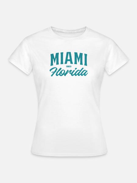 Miami na Florydzie – retro literówka - Koszulka damska - biały