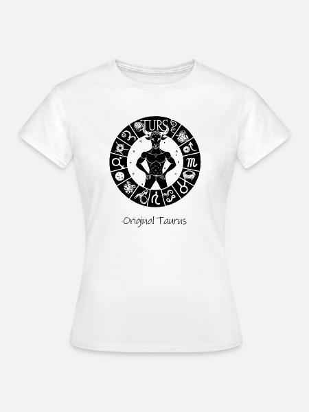 Sternzeichen Stier 001 schwarz - Frauen T-Shirt - Weiß