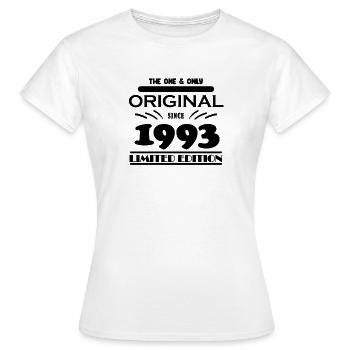 1993 - Baujahr 1993 - Jahrgang 1993 - Frauen T-Shirt - Weiß - Vorne - AI Model Female 172 dark (172cm)