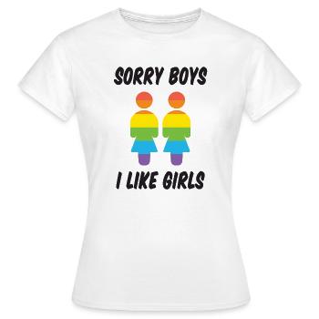 Désolé les garçons, j’aime les filles - T-shirt Femme - blanc - Devant - AI Model Female 172 dark (172cm)