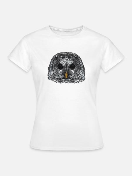 eulengesicht, schneeeulenkopf - Frauen T-Shirt - Weiß