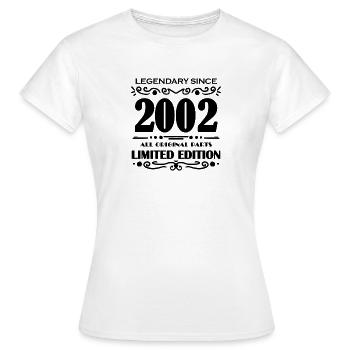2002 - Jahrgang 2002 - Baujahr 2002 - Frauen T-Shirt - Weiß - Vorne - AI Model Female 172 dark (172cm)