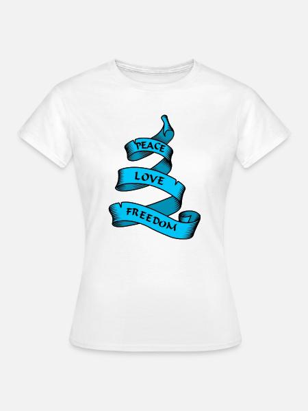 Frieden Liebe Freiheit blau - Frauen T-Shirt - Weiß