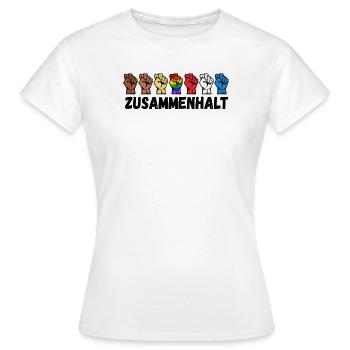 Droit Homosexuel LGBT Disant Relation Homo - T-shirt Femme - blanc - Devant - AI Model Female 172 dark (172cm)