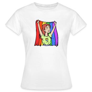 Egalité Lgbt Drapeau Arc-en-ciel Homo - T-shirt Femme - blanc - Devant - AI Model Female 172 dark (172cm)