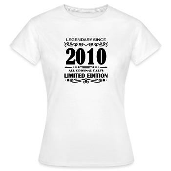 2010 - Année de construction 2010 - Millésime 2010 - T-shirt Femme - blanc - Devant - AI Model Female 172 dark (172cm)
