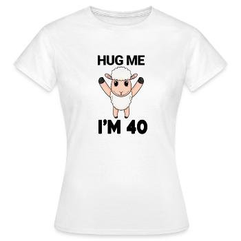 40 ans - 40 ans - câlin - T-shirt Femme - blanc - Devant - AI Model Female 172 dark (172cm)