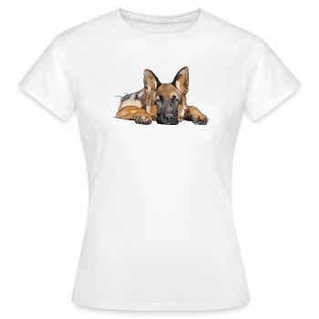 Chien de berger - T-shirt Femme - blanc - Devant - AI Model Female 172 dark (172cm)