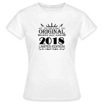 2018 - Baujahr 2018 - Jahrgang 2018 - Frauen T-Shirt - Weiß - Vorne - AI Model Female 172 dark (172cm)