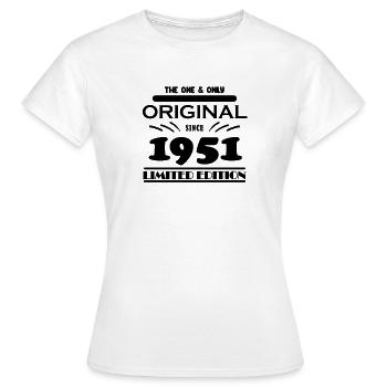 1951 - Year of construction 1951 - Born 1951 - Women's T-Shirt - white - Front - AI Model Female 172 dark (172cm)
