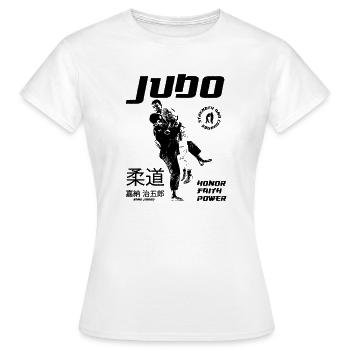 Judo Wurfdesign mit Kano Jigoro  - Frauen T-Shirt - Weiß - Vorne - AI Model Female 172 dark (172cm)