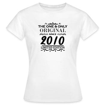 2010 - Année de construction 2010 - Millésime 2010 - T-shirt Femme - blanc - Devant - AI Model Female 172 dark (172cm)