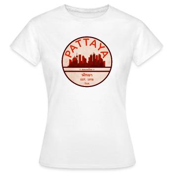 Pattaya Skyline Retro-Abzeichen - Frauen T-Shirt - Weiß - Vorne - AI Model Female 172 dark (172cm)