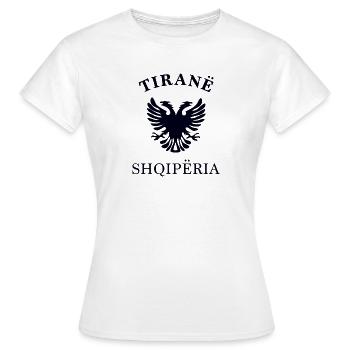 TIRANA - Albanien - Albania - Frauen T-Shirt - Weiß - Vorne - AI Model Female 172 dark (172cm)