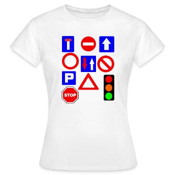 Signalisation routière - T-shirt Femme - blanc - Devant - AI Model Female 172 dark (172cm)