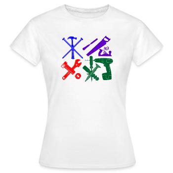 Couleur de l’outil Ouvrier de la construction - T-shirt Femme - blanc - Devant - AI Model Female 172 dark (172cm)