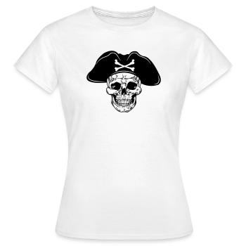 Chapeau de pirate crâne - T-shirt Femme - blanc - Devant - AI Model Female 172 dark (172cm)
