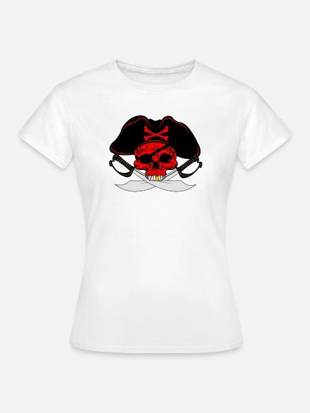Roter Pirat - Frauen T-Shirt - Weiß