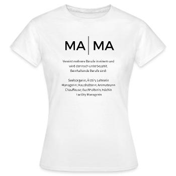 MAMA Job - Frauen T-Shirt - Weiß - Vorne - AI Model Female 172 dark (172cm)