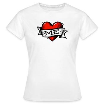 Herz - Band - Me (I Love Me) - Frauen T-Shirt - Weiß - Vorne - AI Model Female 172 dark (172cm)