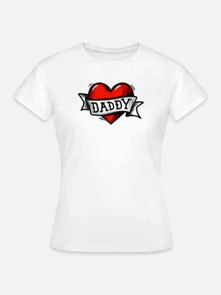Herz - Band - Daddy - Frauen T-Shirt - Weiß