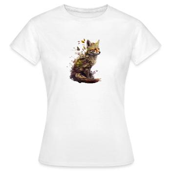 Fuchs mit Pflanzen auf dem Rücken - Frauen T-Shirt - Weiß - Vorne - AI Model Female 172 dark (172cm)