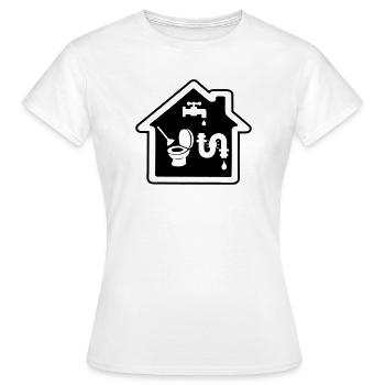 Haus mit Klempnerarbeiten - Frauen T-Shirt - Weiß - Vorne - AI Model Female 172 dark (172cm)