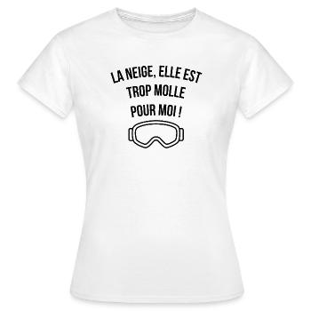 ski, station de ski, domaine skiable - T-shirt Femme - blanc - Devant - AI Model Female 172 dark (172cm)