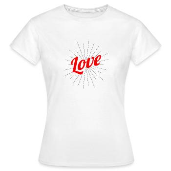 Saint-Valentin, Saint-Valentin, Saint-Valentin - T-shirt Femme - blanc - Devant - AI Model Female 172 dark (172cm)