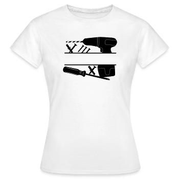 Logo de la perceuse charpentière - T-shirt Femme - blanc - Devant - AI Model Female 172 dark (172cm)