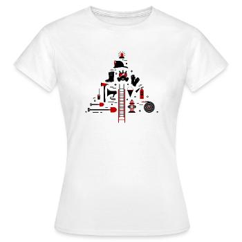 Sauveteur d’extincteur de tuyau d’incendie - T-shirt Femme - blanc - Devant - AI Model Female 172 dark (172cm)