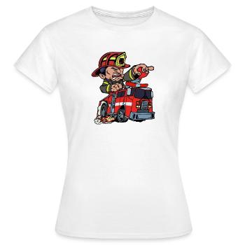 Feuerwehrmann Feuerwehr Feuerwehrauto Lebensretter - Frauen T-Shirt - Weiß - Vorne - AI Model Female 172 dark (172cm)