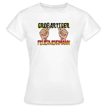 Lebensretter Feuerwehr Statement Feuerwehrmann - Frauen T-Shirt - Weiß - Vorne - AI Model Female 172 dark (172cm)