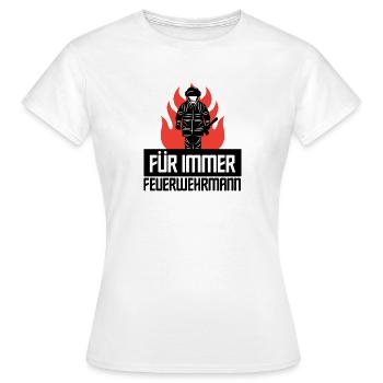 Feuerwehr Lebensretter Feuerwehrmann Statement - Frauen T-Shirt - Weiß - Vorne - AI Model Female 172 dark (172cm)