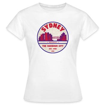 Sydney Skyline Badge - Frauen T-Shirt - Weiß - Vorne - AI Model Female 172 dark (172cm)