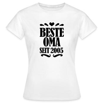 Beste Oma seit 2005 - Geschenk für die beste Oma - Frauen T-Shirt - Weiß - Vorne - AI Model Female 172 dark (172cm)