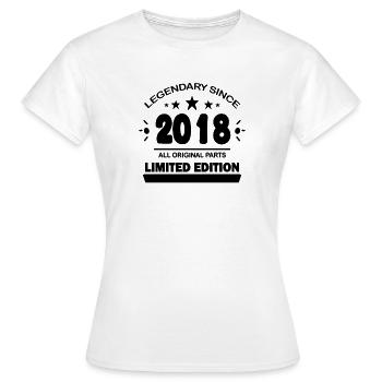 2018 - Jahrgang 2018 - Frauen T-Shirt - Weiß - Vorne - AI Model Female 172 dark (172cm)