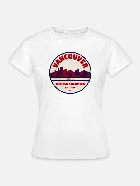 Vancouver Skyline Vintage Logo - Frauen T-Shirt - Weiß