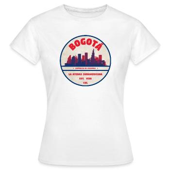 Emblème rétro de Bogotá Skyline - T-shirt Femme - blanc - Devant - AI Model Female 172 dark (172cm)