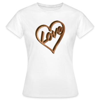 Soulagement Heart Love en bois look pour la Saint-Valentin - T-shirt Femme - blanc - Devant - AI Model Female 172 dark (172cm)