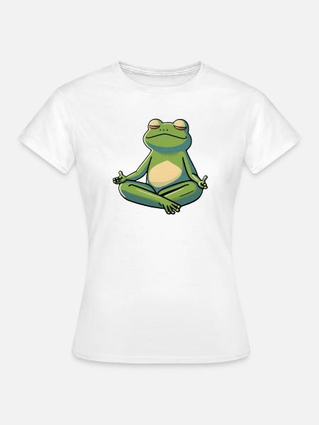 Chillender enspannter Frosch - Frauen T-Shirt - Weiß
