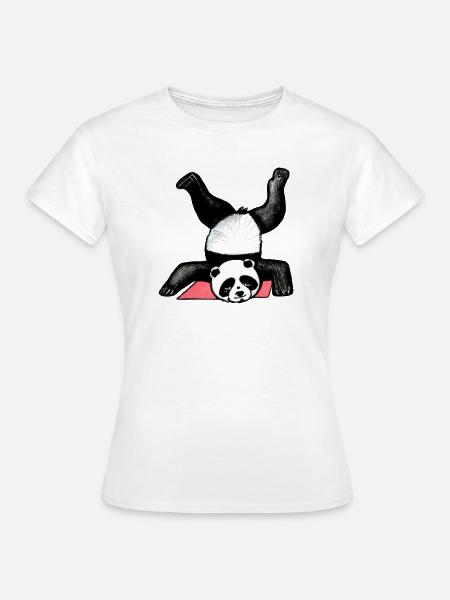 Panda Akrobat auf Matte - Frauen T-Shirt - Weiß