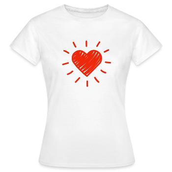 Saint-Valentin, Saint-Valentin, Saint-Valentin - T-shirt Femme - blanc - Devant - AI Model Female 172 dark (172cm)