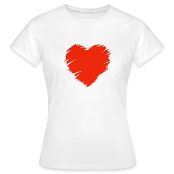 Saint-Valentin, Saint-Valentin, Saint-Valentin - T-shirt Femme - blanc - Devant - AI Model Female 172 dark (172cm)