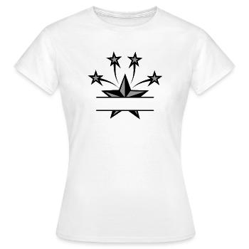 Star black gray with bar between them to own text - Women's T-Shirt - white - Front - AI Model Female 172 dark (172cm)