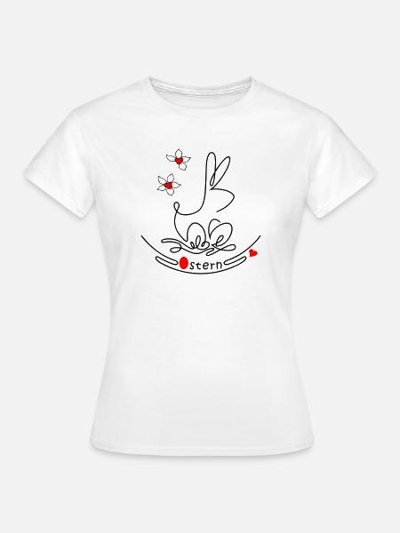 Osternest mit Osterhase - Frauen T-Shirt - Weiß
