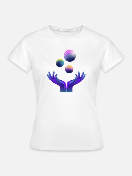 Grafik, Universum, Planet - Frauen T-Shirt - Weiß